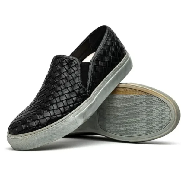Online Calzoleria Toscana Enea Woven Loafers Black