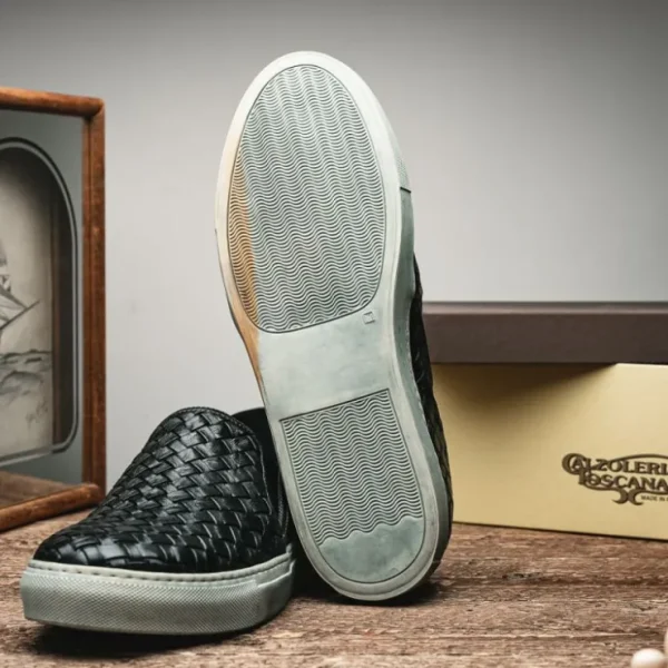 Online Calzoleria Toscana Enea Woven Loafers Black