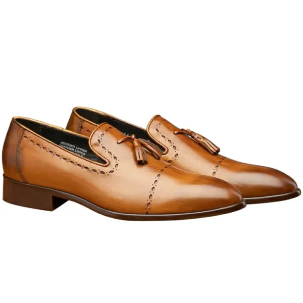 New Calzoleria Toscana H614 Tassel Loafers Chestnut