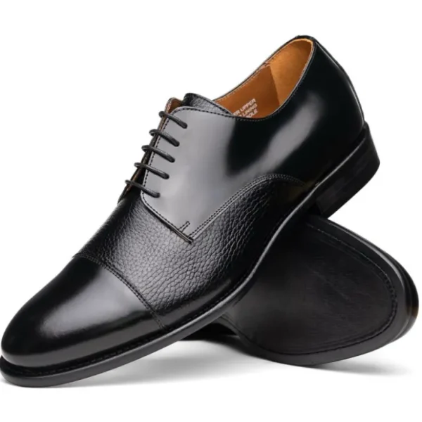 Flash Sale Calzoleria Toscana Lauro Cordovan & Deerskin Cap Toe Shoes Black