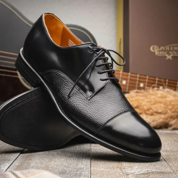Flash Sale Calzoleria Toscana Lauro Cordovan & Deerskin Cap Toe Shoes Black