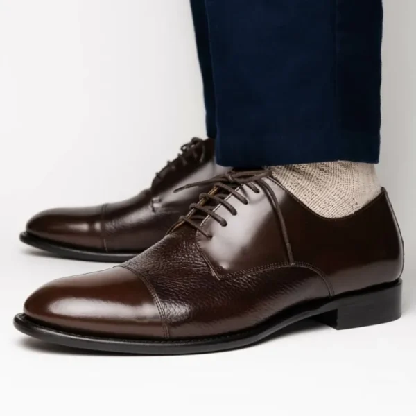 calzoleria_toscana_lauro__5-1.webp Cheap Calzoleria Toscana Lauro Cordovan & Deerskin Cap Toe Shoes Dark Brown DarkBrown