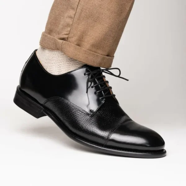 Flash Sale Calzoleria Toscana Lauro Cordovan & Deerskin Cap Toe Shoes Black