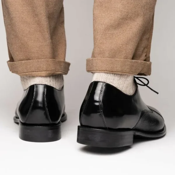Flash Sale Calzoleria Toscana Lauro Cordovan & Deerskin Cap Toe Shoes Black