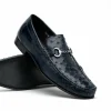Best Sale Calzoleria Toscana 3238M Ostrich Bit Loafers Navy Blue NavyBlue