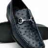 Best Sale Calzoleria Toscana 3238M Ostrich Bit Loafers Navy Blue NavyBlue