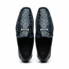 Best Sale Calzoleria Toscana 3238M Ostrich Bit Loafers Navy Blue NavyBlue