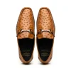 Outlet Calzoleria Toscana 3238-M Ostrich Dress Slip-On Cognac