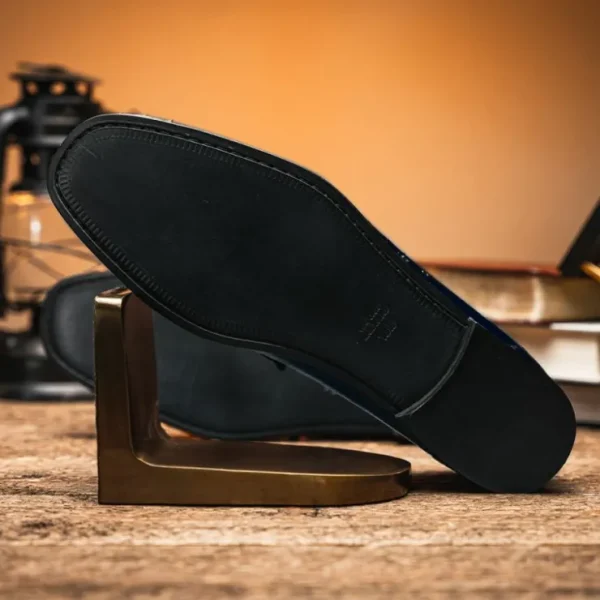 Best Sale Calzoleria Toscana 3238M Ostrich Bit Loafers Navy Blue NavyBlue