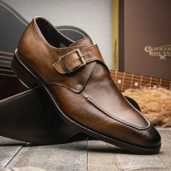 Cheap Calzoleria Toscana Preci Calfskin Monkstrap Moor