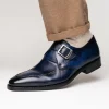Best Sale Calzoleria Toscana Preci Calfskin Monkstrap Blue