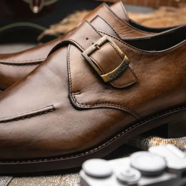 Cheap Calzoleria Toscana Preci Calfskin Monkstrap Moor