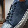 Flash Sale Calzoleria Toscana Q421 Crocodile & Suede Sneakers Blue