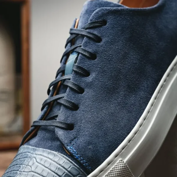 calzoleria_toscana_q_croc_10.webp Flash Sale Calzoleria Toscana Q421 Crocodile & Suede Sneakers Blue