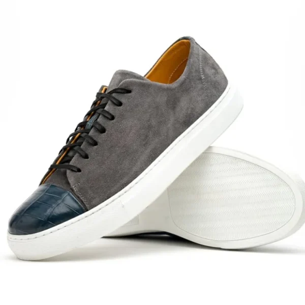 calzoleria_toscana_q_croc_2-1.webp Best Sale Calzoleria Toscana Q421 Crocodile & Suede Sneakers Grey Gray