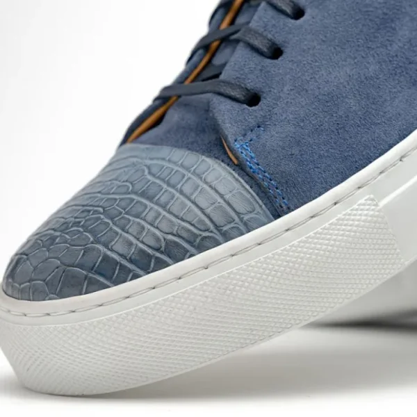calzoleria_toscana_q_croc_3.webp Flash Sale Calzoleria Toscana Q421 Crocodile & Suede Sneakers Blue