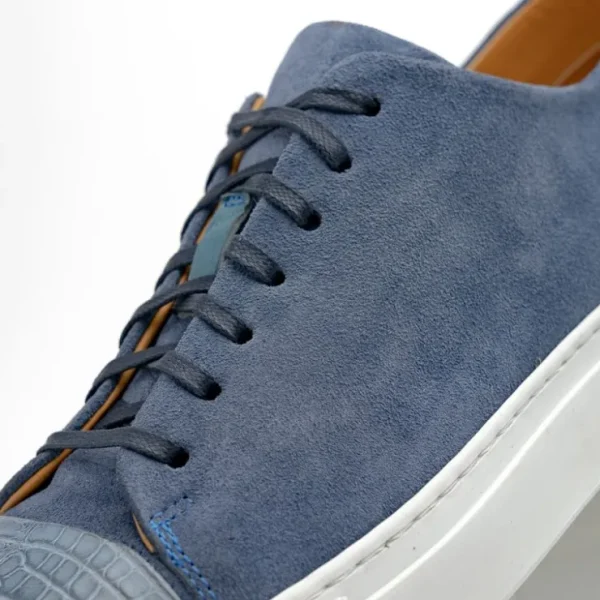 calzoleria_toscana_q_croc_4.webp Flash Sale Calzoleria Toscana Q421 Crocodile & Suede Sneakers Blue