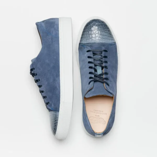 calzoleria_toscana_q_croc_6.webp Flash Sale Calzoleria Toscana Q421 Crocodile & Suede Sneakers Blue