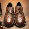 Hot Calzoleria Toscana Q255 Dip-Dyed Calfskin Wingtip Brown
