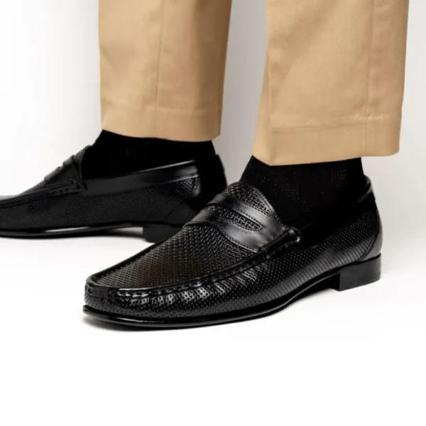 calzoleria_toscana_q_parm_9.webp Store Calzoleria Toscana Q479 Parma Calfskin Penny Loafers Black