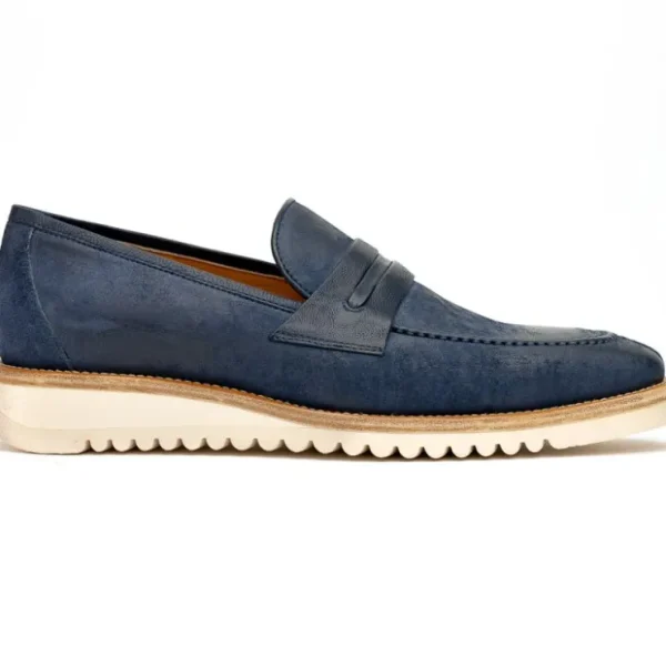 calzoleria_toscana_q_sued_0.webp Discount Calzoleria Toscana Q954 Suede & Calfskin Loafers Blue