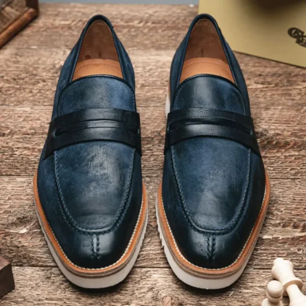 calzoleria_toscana_q_sued_10.webp Discount Calzoleria Toscana Q954 Suede & Calfskin Loafers Blue