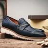 Discount Calzoleria Toscana Q954 Suede & Calfskin Loafers Blue