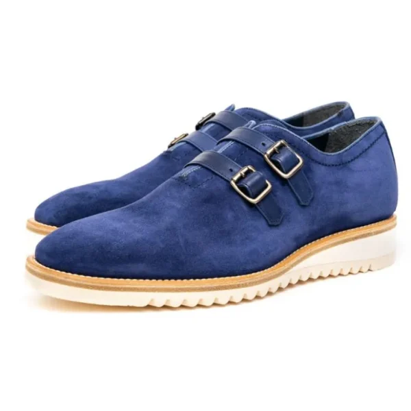 calzoleria_toscana_q_velo_1.webp Best Sale Calzoleria Toscana Q982 Velour Suede Monkstrap Blue
