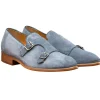 Outlet Calzoleria Toscana Z893 Double Monk Strap Shoes Jean Blue JeanBlue