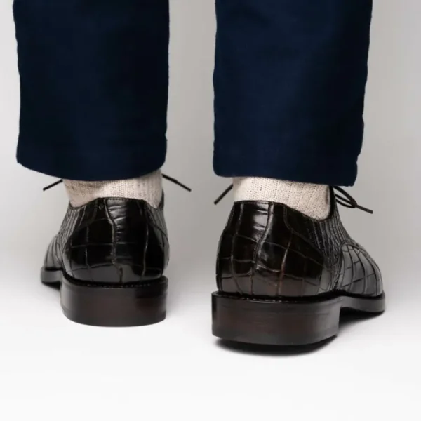 calzoleria_toscana_zucco__7-1.webp Discount Calzoleria Toscana Zucco Baby Nile Crocodile Derby Dark Brown DarkBrown