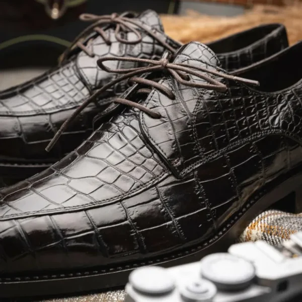 calzoleria_toscana_zucco__9-1.webp Discount Calzoleria Toscana Zucco Baby Nile Crocodile Derby Dark Brown DarkBrown