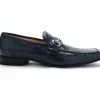 Fashion Caporicci 9872 Alligator Bit Loafers Navy