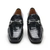 Fashion Caporicci 9872 Alligator Bit Loafers Navy