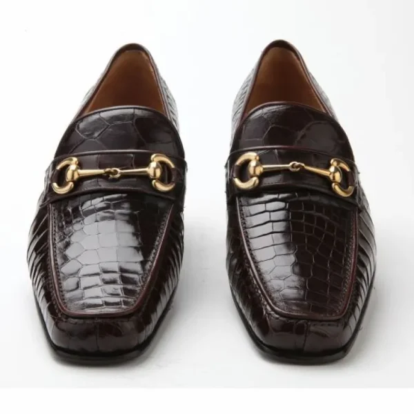 caporicci__alligator_bit__2-1.webp Online Caporicci 9872 Alligator Bit Loafers Brown Size 8.5 DarkBrown