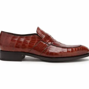 Online Caporicci 3321 Alligator Loafers Size 8.5 Gold