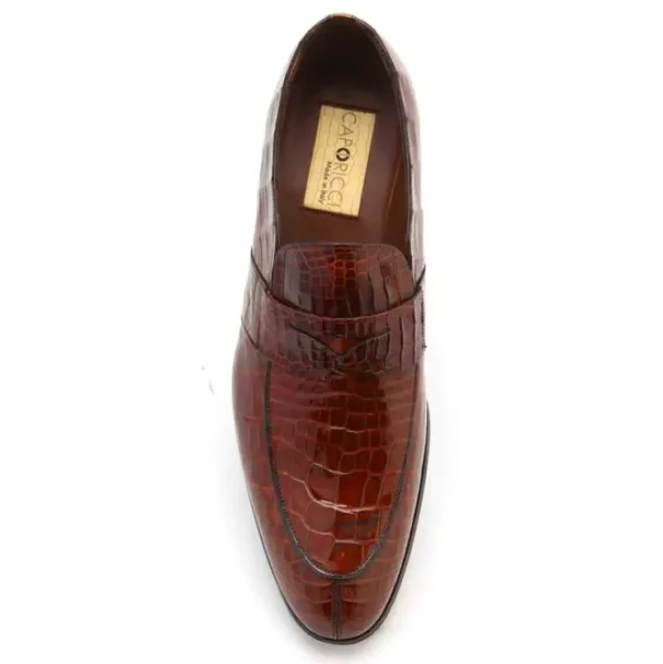 caporicci__alligator_loaf_2-4.webp Online Caporicci 3321 Alligator Loafers Size 8.5 Gold