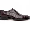 Outlet Caporicci 5950 Alligator Oxfords Burgundy