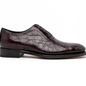 Outlet Caporicci 5950 Alligator Oxfords Burgundy