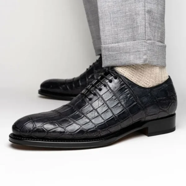 Hot Caporicci 5952 Alligator Oxfords Size 7 Grey