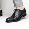 Hot Caporicci 5952 Alligator Oxfords Size 7 Grey