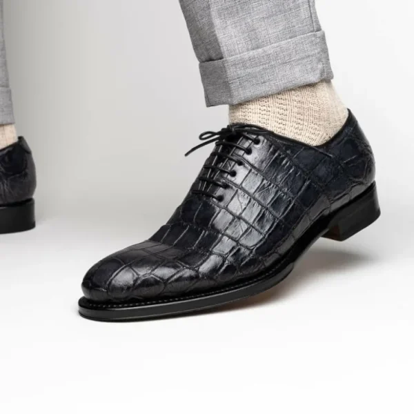 Hot Caporicci 5952 Alligator Oxfords Size 7 Grey