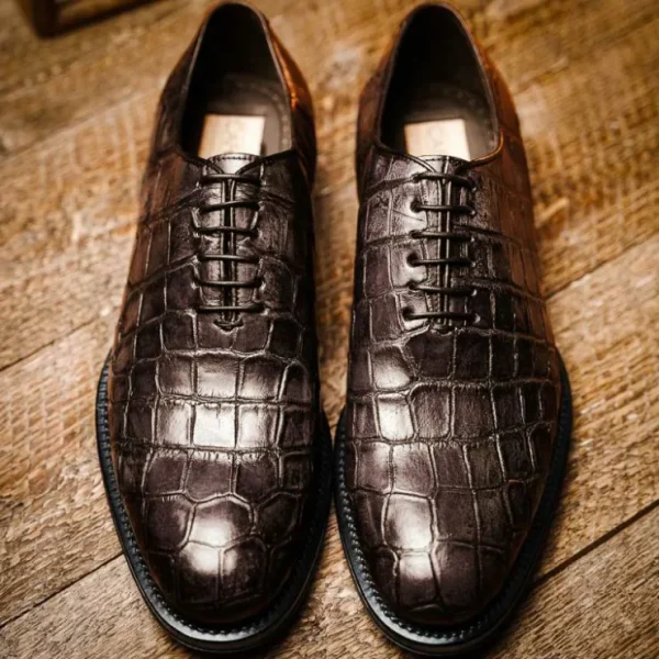 caporicci__alligator_oxfo_11-7.webp Best Sale Caporicci 5952 Alligator Oxfords Dark Brown Size 9 DarkBrown