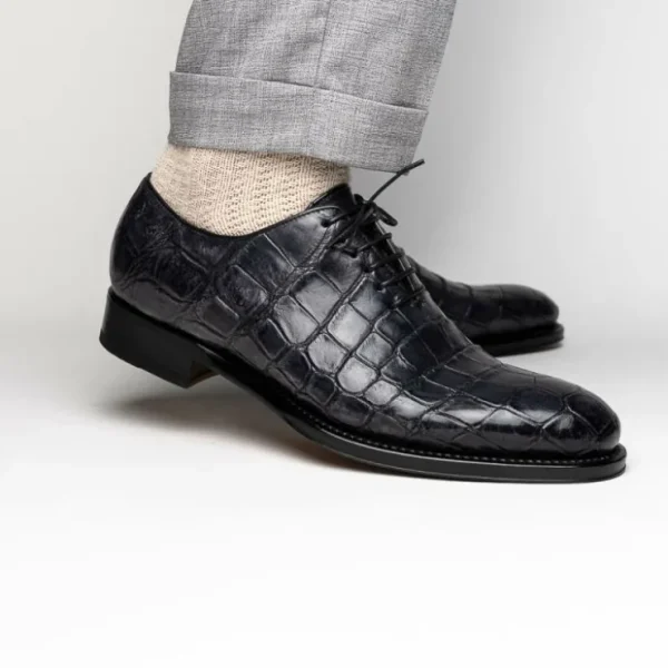 Hot Caporicci 5952 Alligator Oxfords Size 7 Grey