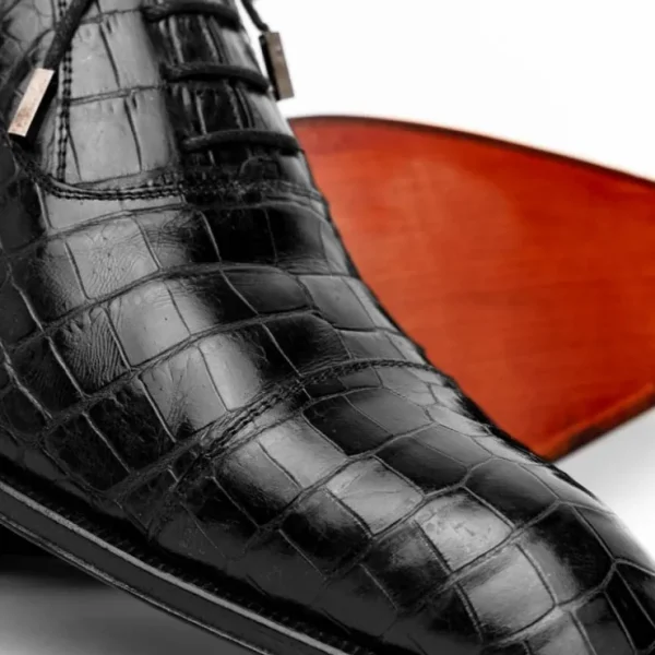 Clearance Caporicci 1114 Alligator Oxfords Black