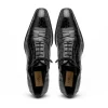 Clearance Caporicci 1114 Alligator Oxfords Black