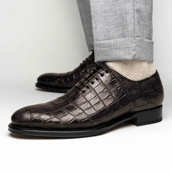 caporicci__alligator_oxfo_4-10.webp Best Sale Caporicci 5952 Alligator Oxfords Dark Brown Size 9 DarkBrown
