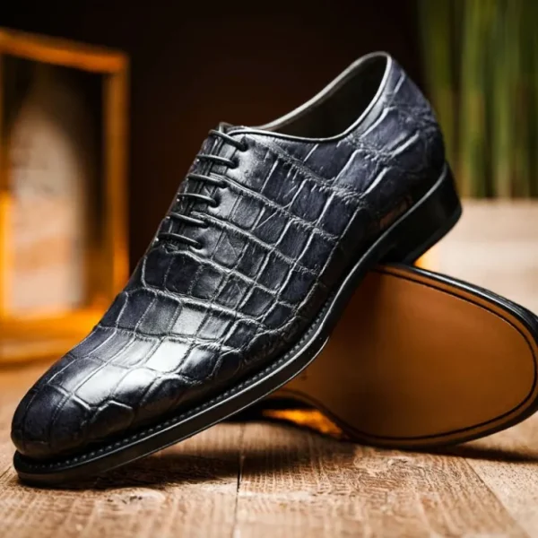 Hot Caporicci 5952 Alligator Oxfords Size 7 Grey