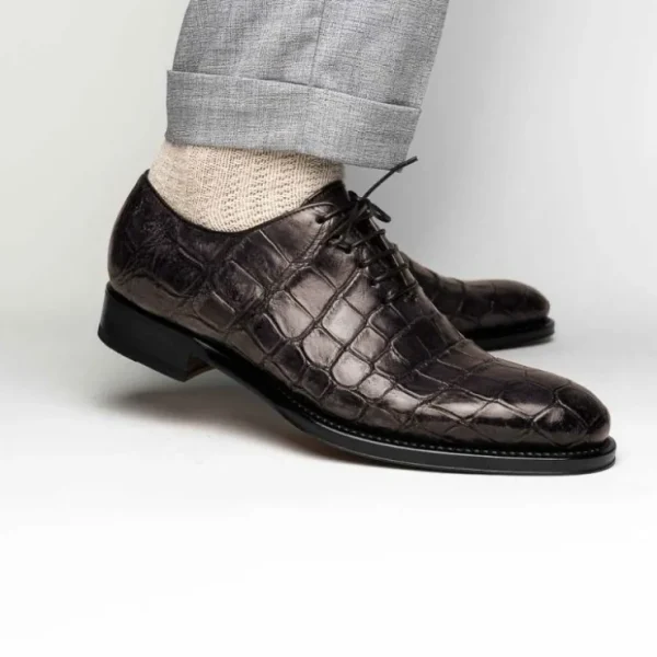 caporicci__alligator_oxfo_5-10.webp Best Sale Caporicci 5952 Alligator Oxfords Dark Brown Size 9 DarkBrown