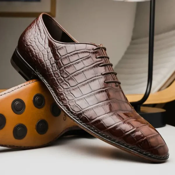 Online Caporicci 2542 Alligator Oxfords Castagno
