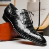 Clearance Caporicci 1114 Alligator Oxfords Black